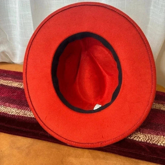 Orange Panama style Hat - Picture 3 of 5